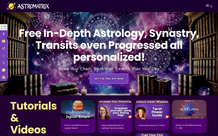 Skjermbilde av astromatrix.org
