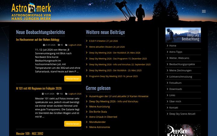 Screenshot of astromerk.de