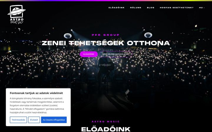Kuvakaappaus sivustosta astromusic.hu