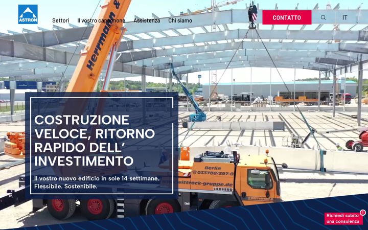 Screenshot of astron-capannoni-industriali.it