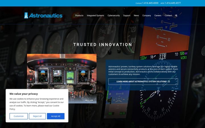 Captura de pantalla de astronautics.com