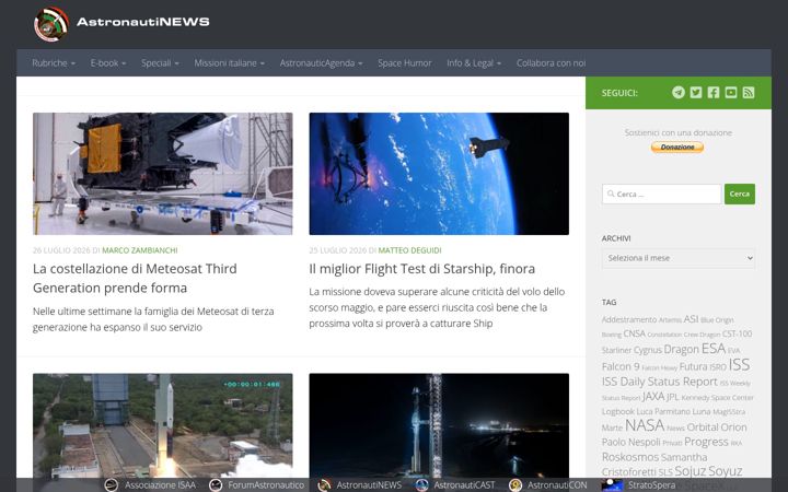 Screenshot von astronautinews.it