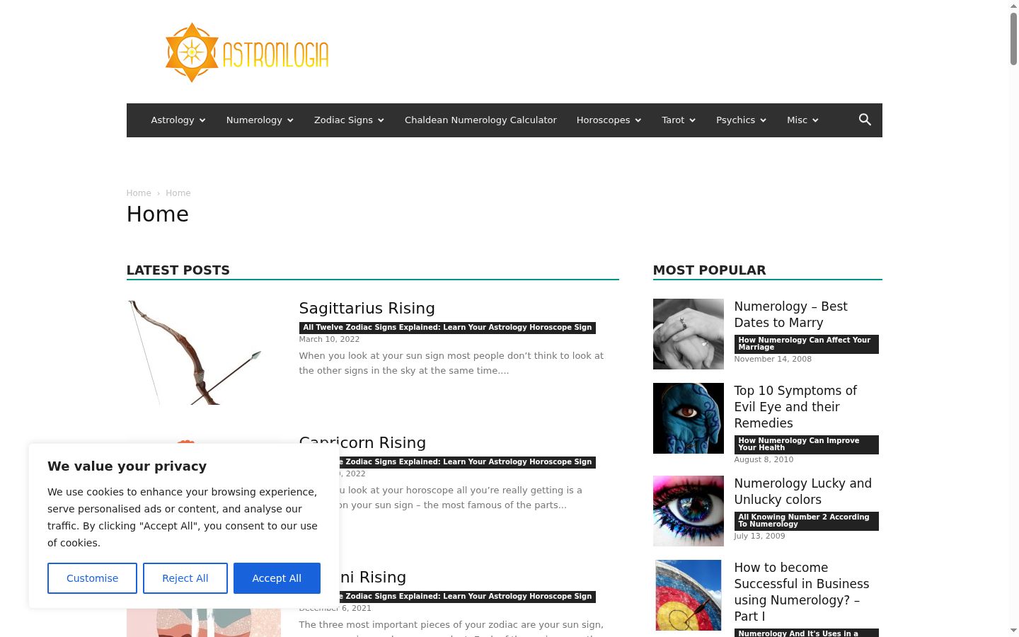 Screenshot del banner di consenso mostrato prima di qualsiasi interazione