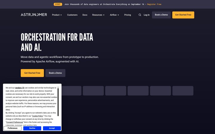 Screenshot of astronomer.io