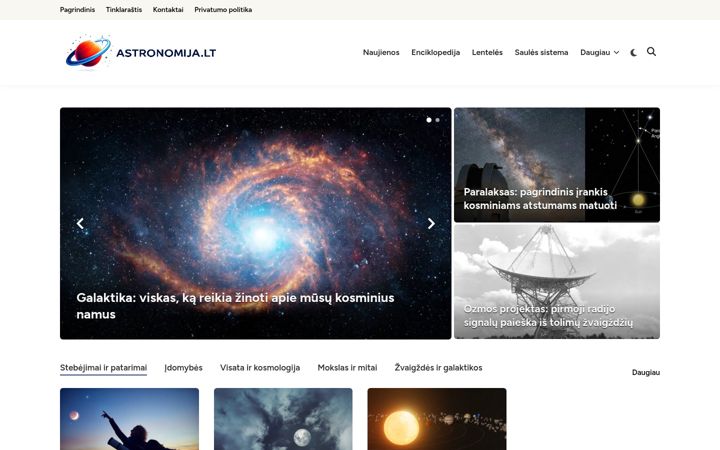 Screenshot of astronomija.lt