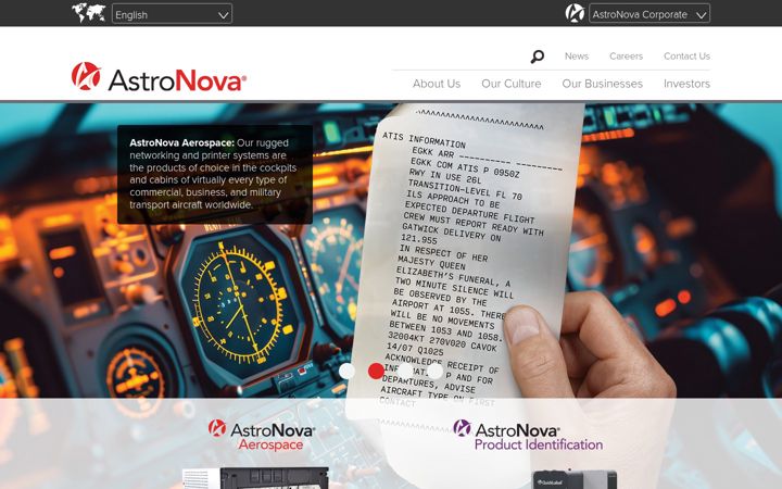 Screenshot of astronovainc.com