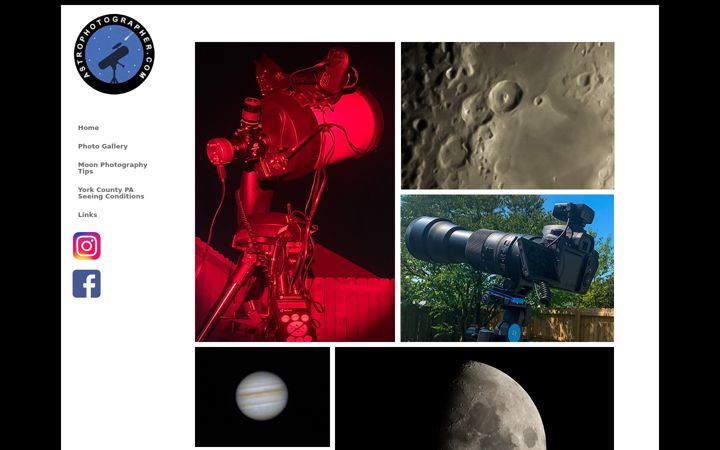 Screenshot of astrophotographer.com