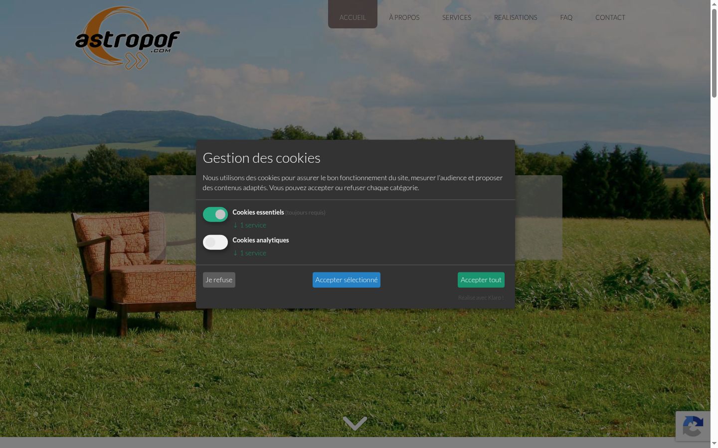 Screenshot of the consent banner shown before any interaction