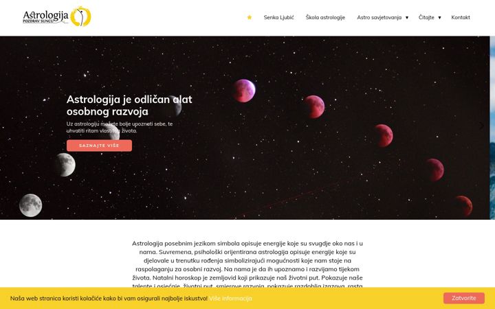 Screenshot of astropozdravsuncu.com.hr