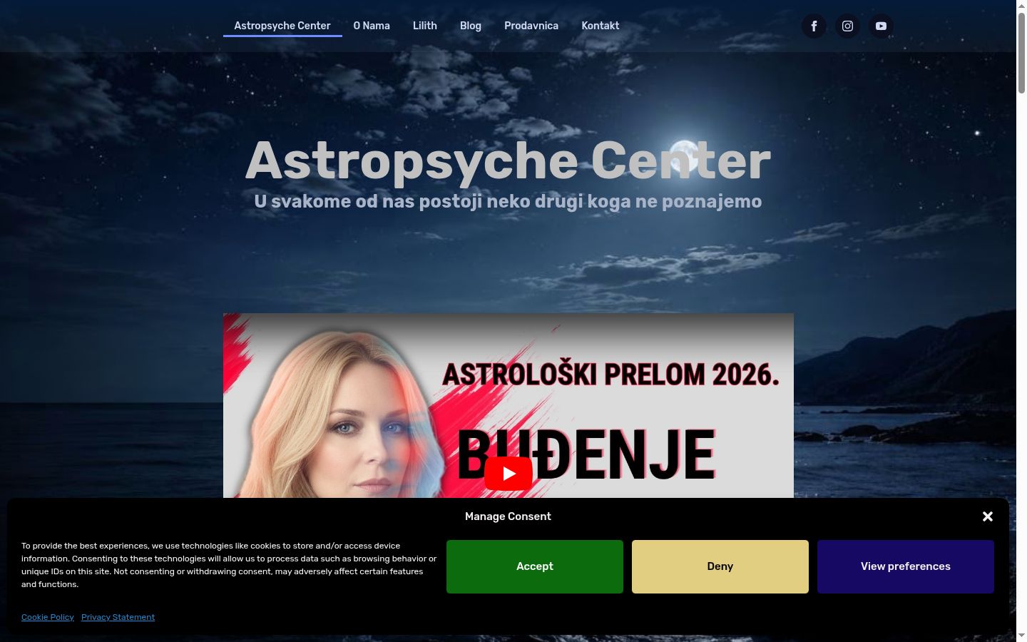 Screenshot tal-banner tal-kunsens muri qabel kwalunkwe interazzjoni