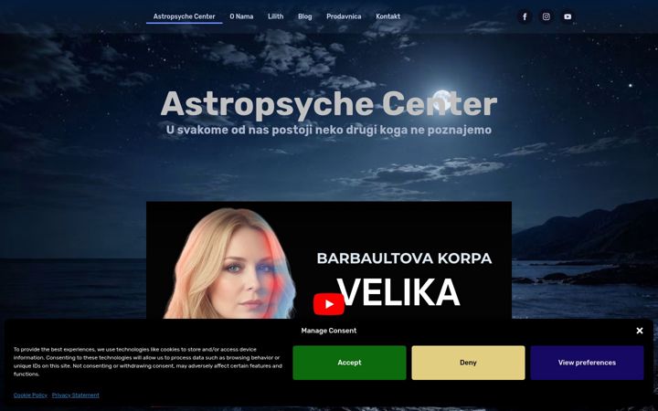 Screenshot ta' astropsychecenter.com