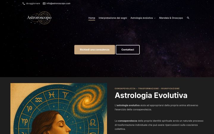 Screenshot ta' astroroscopo.com