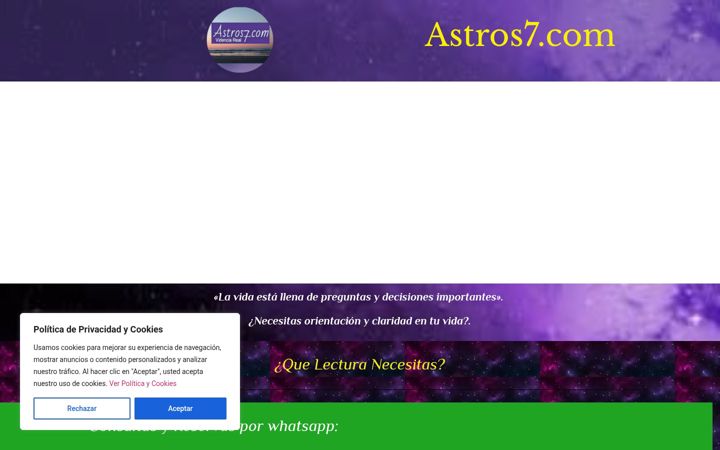 Screenshot ta' astros7.com