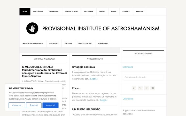 Snimka zaslona za astrosciamanesimo.org