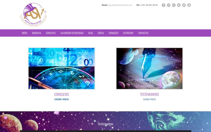 Screenshot of astrosentivida.com