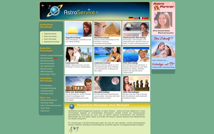 Screenshot of astroservice.com