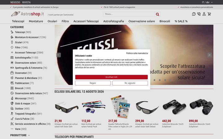 Screenshot of astroshop.it