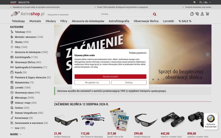 Zrzut ekranu astroshop.pl