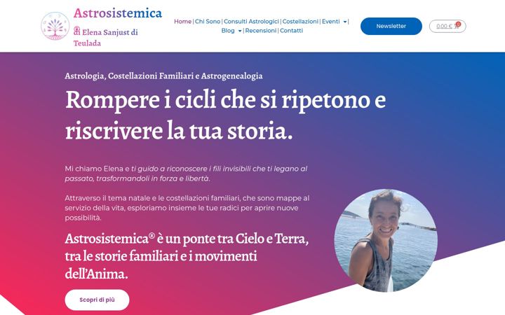 Skjermbilde av astrosistemica.it