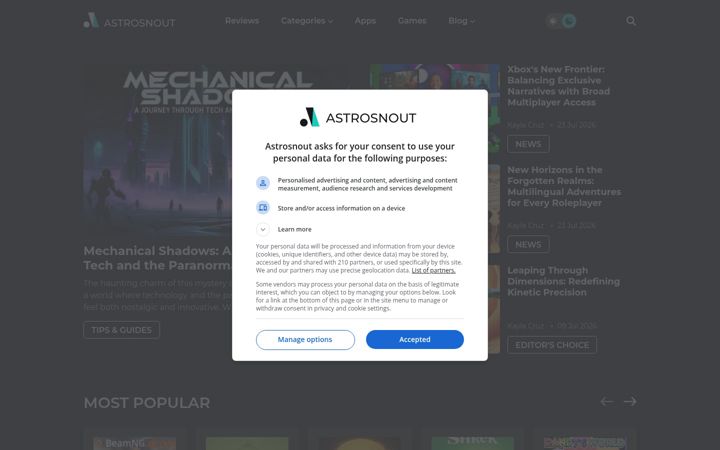 Screenshot ta' astrosnout.com