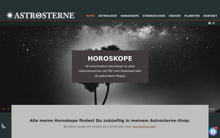 Screenshot of astrosterne.de