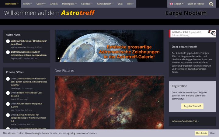 Screenshot of astrotreff.de