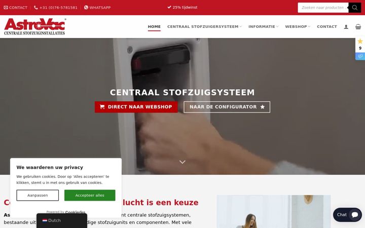 Snímek obrazovky astrovac.nl