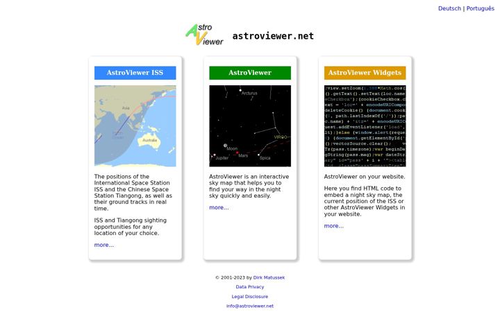 Screenshot of astroviewer.net