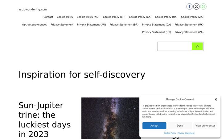 Screenshot of astrowondering.com