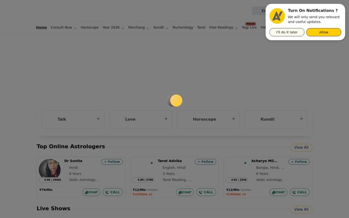 Ekrano kopija astroyogi.com