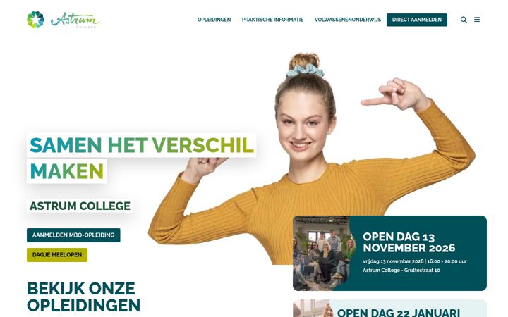 Screenshot of astrumcollege.nl