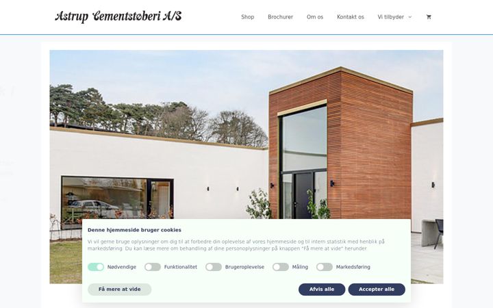 Screenshot of astrup-cement.dk