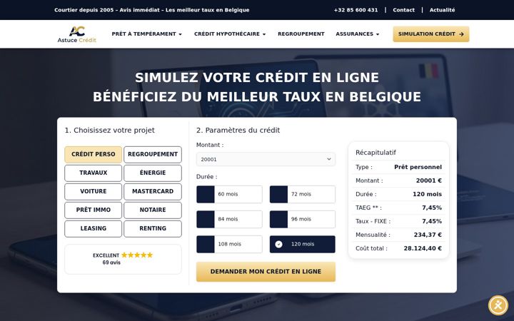 Screenshot di astuce-credit.be