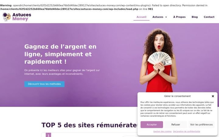 Screenshot of astuces-money.com