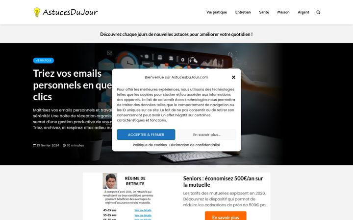 Ekraanipilt saidist astucesdujour.com