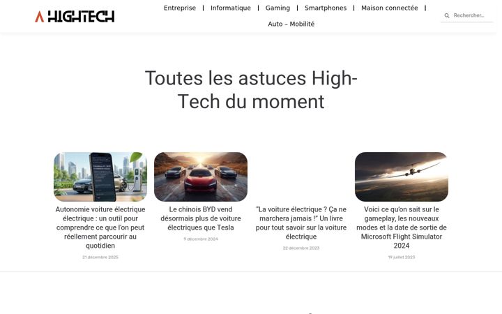 Ekraanipilt saidist astuceshightech.com
