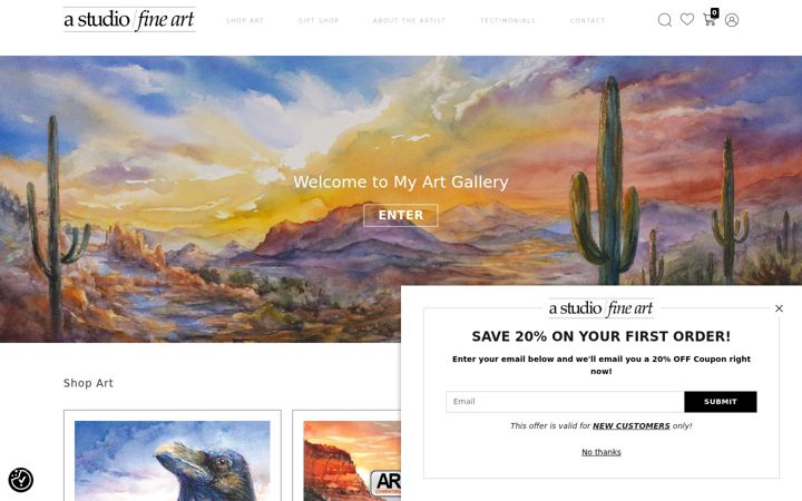 Screenshot of astudiofineart.com