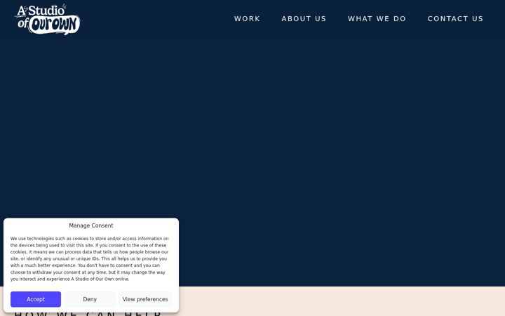 Screenshot of astudioofourown.com