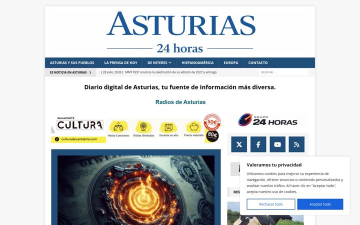 Screenshot of asturias24horas.com
