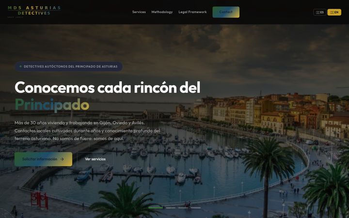 Zrzut ekranu asturiasdetectives.es