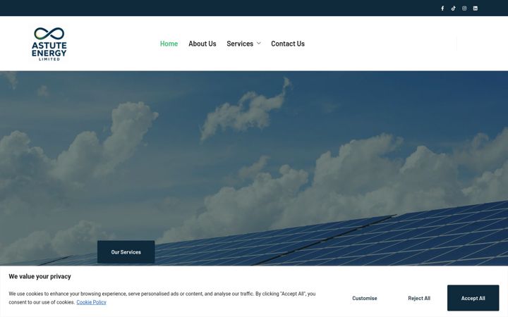 Ekrano kopija astuteenergyltd.com