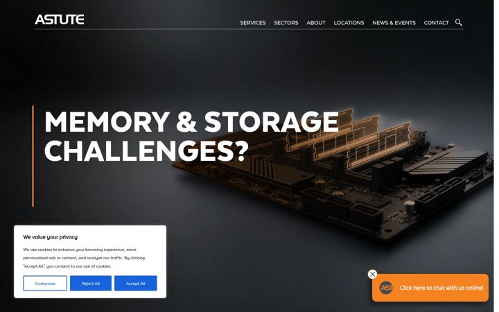 Screenshot of astutegroup.com
