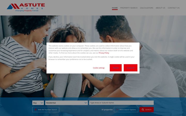 Posnetek zaslona astutehomes.co.za