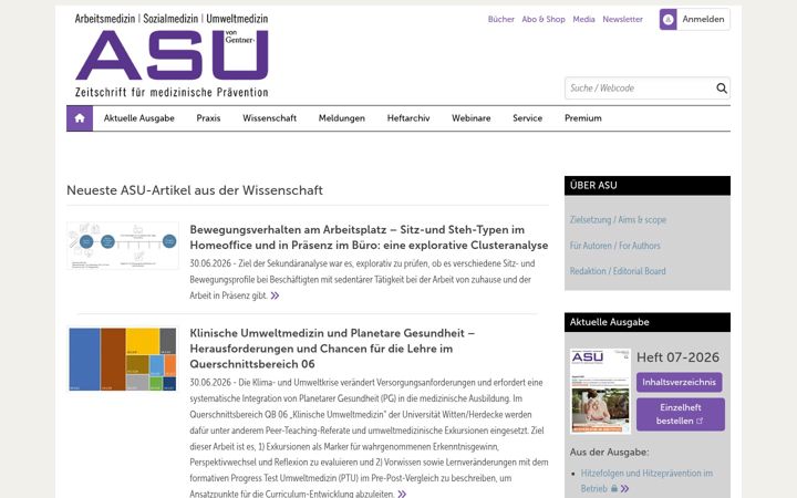Screenshot of asu-arbeitsmedizin.com