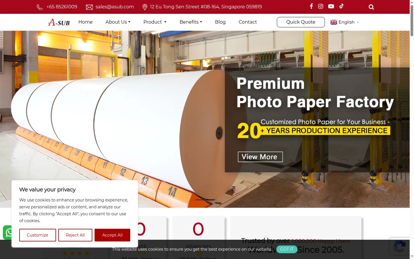 Sutikimo reklamjuostės, rodytos prieš bet kokią sąveiką, ekrano kopija