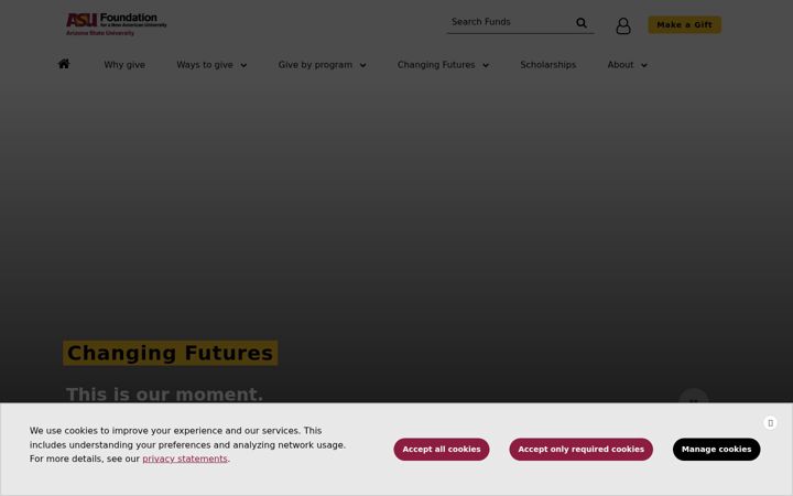 Skærmbillede af asufoundation.org