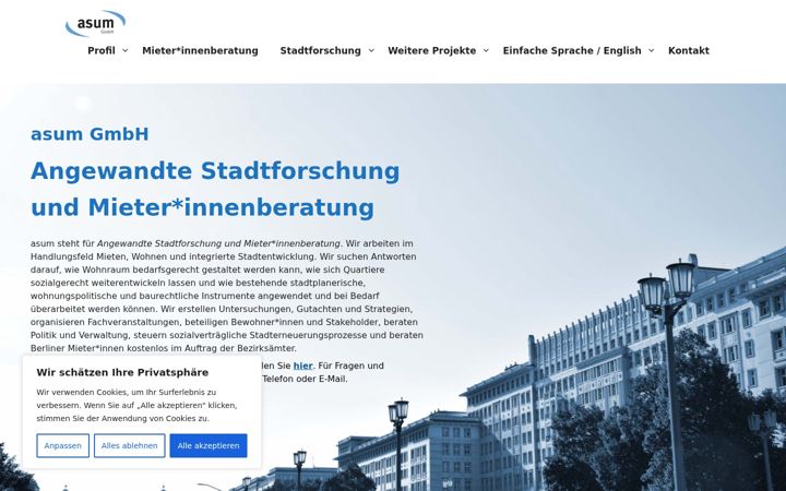 Screenshot of asum-berlin.de
