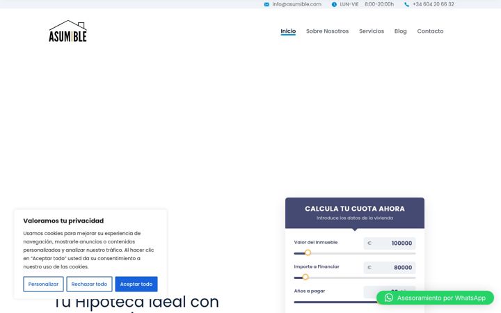 Screenshot of asumible.com