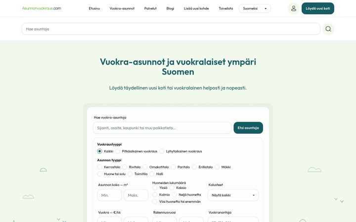 Screenshot von asunnonvuokraus.com
