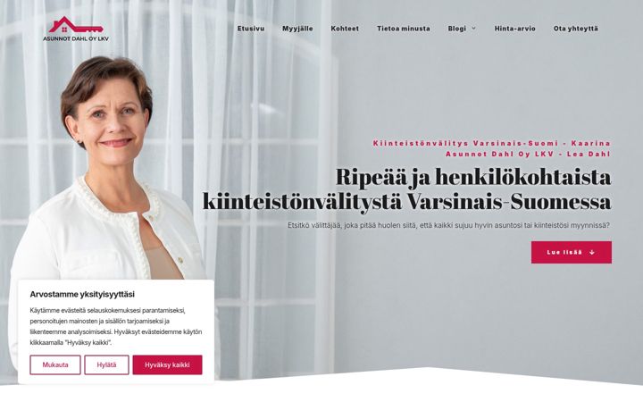 Zrzut ekranu asunnotdahl.fi